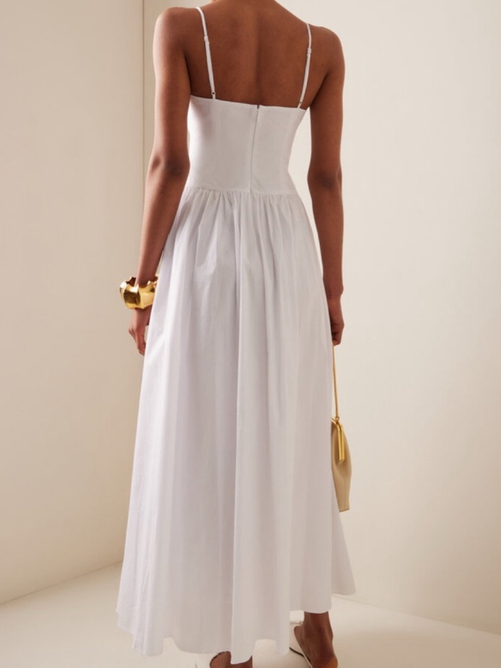NWT Staud Dena Midi Dress White - Picture 4 of 16